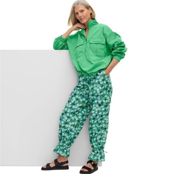 DVF x Target - Women’s Utility Jazz Dot Green Cargo Pants Medium NEW - Picture 1 of 3